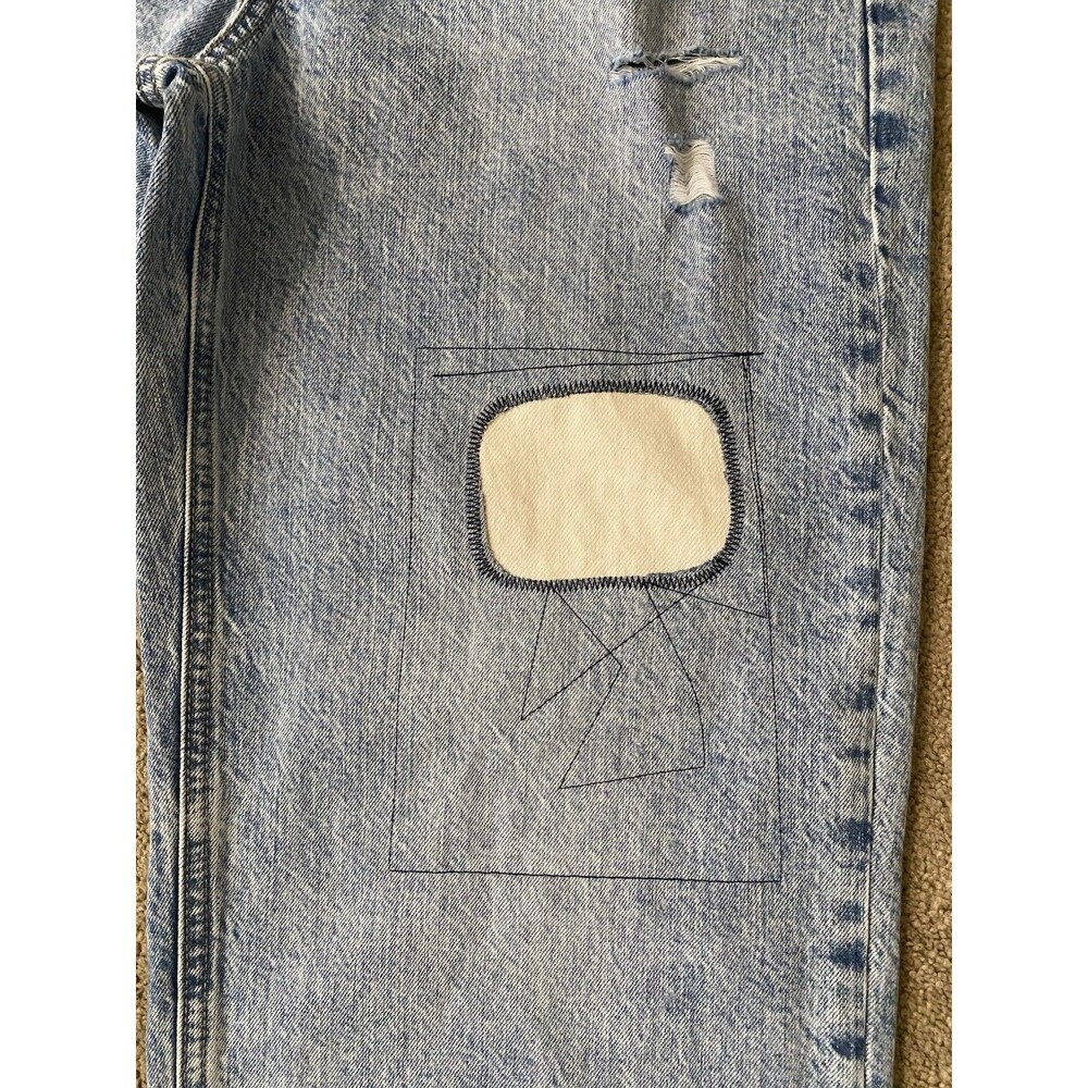 Universal Thread 90s Baggy Mid Rise Patchwork Jeans Women’s Size 8 - Picture 4 of 16